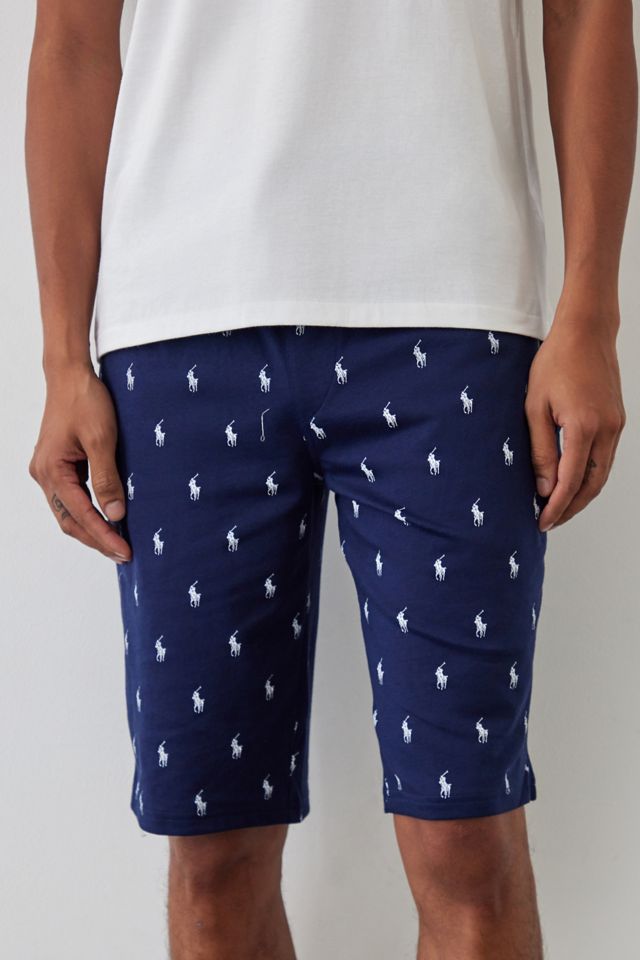 Polo Ralph Lauren Repeat Logo Print Navy Lounge Shorts | Urban ...