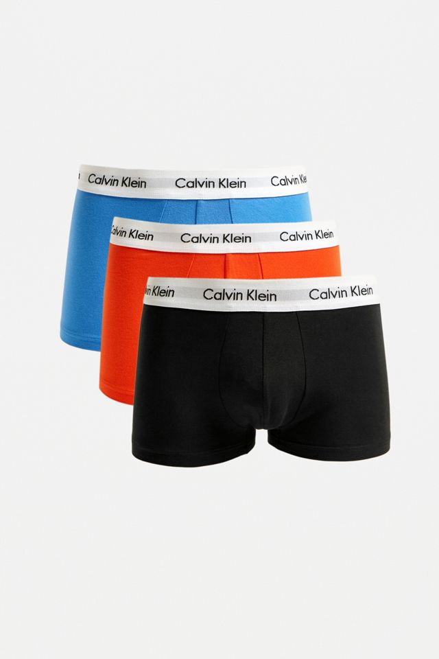 Calvin Klein Black, Blue and Orange Low Rise Boxer Trunks 3-Pack