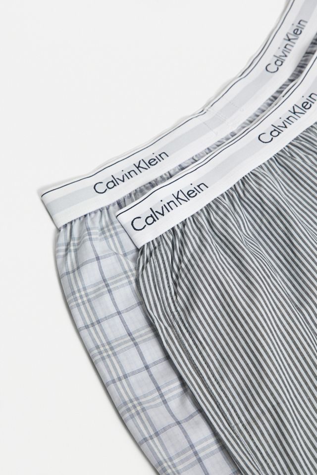 Calvin Klein Ecru y White Woven Boxer Shorts 2-Pack #1