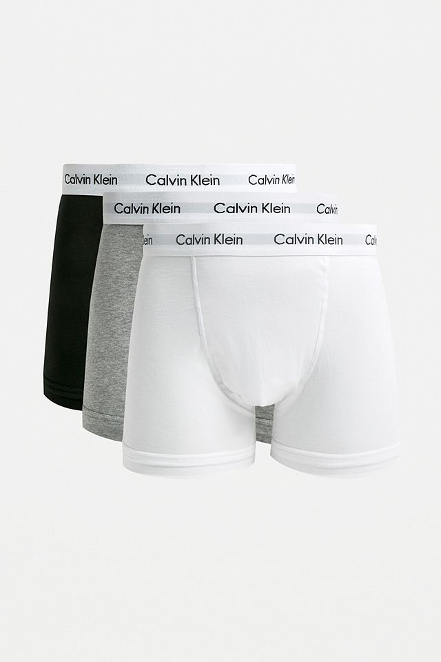Calvin Klein Black, White and Grey Boxer Trunks 3-Pack | Urban Outfitters UK