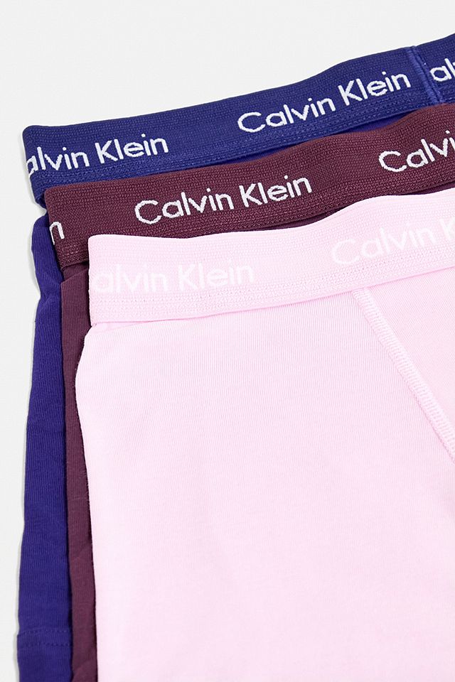 Calvin Klein Pink, Brown & Blue Boxer Trunks 3-Pack | Urban Outfitters UK
