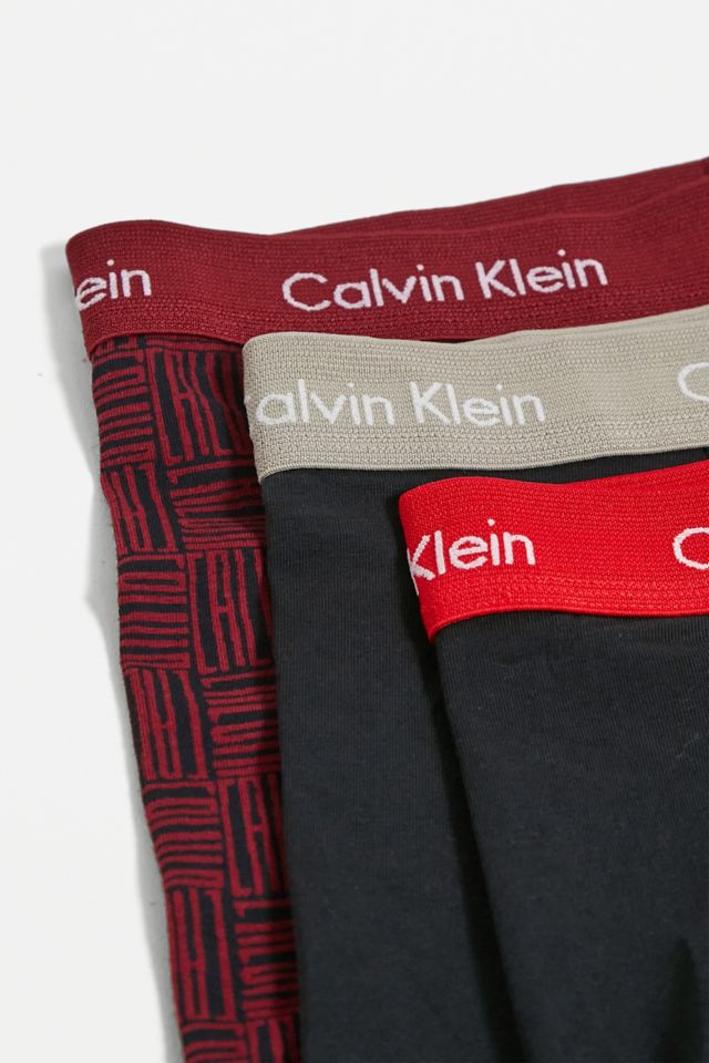 Calvin Klein Black & Red Boxer Trunks 3-Pack | Urban Outfitters UK