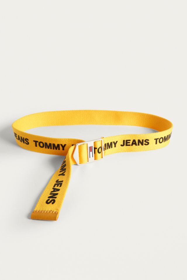 tommy jeans webbing belt yellow