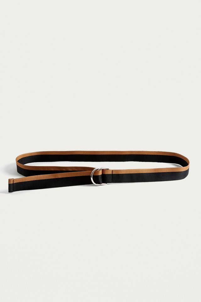 UO Black & Brown Stripe D-Ring Belt #2