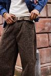 Gürtel mit Leoprint und Schnalle „U0“