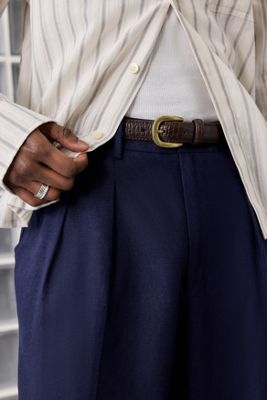 Loom Brown Croc Belt