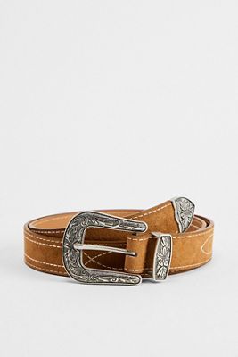 Cintura Western in finta pelle scamosciata marrone UO