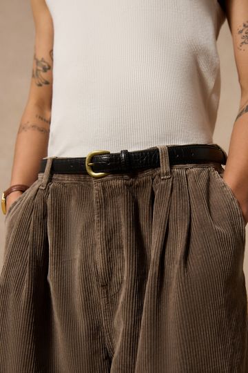 Loom Brown Croc Belt
