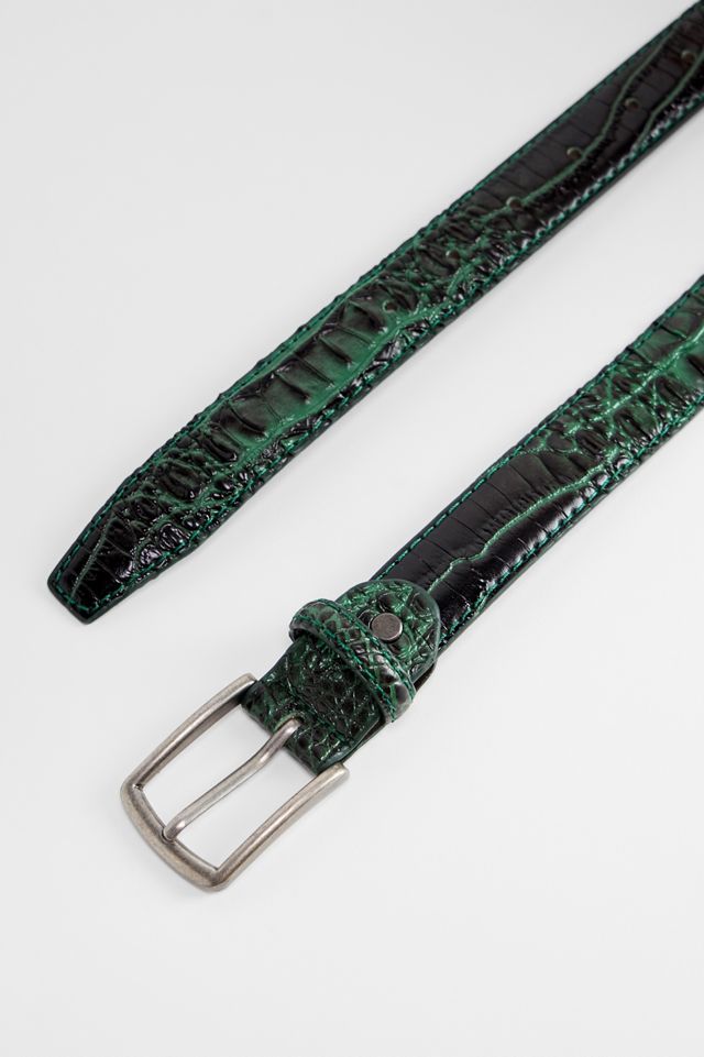 Loom Green Croc Faux Leather Belt #1