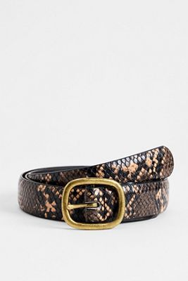 Cinturón de Cuero Sintético de Serpiente Loom