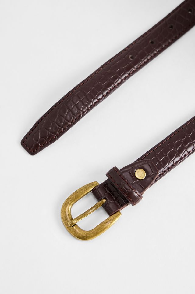 Ceinture Loom marron effet croco #1