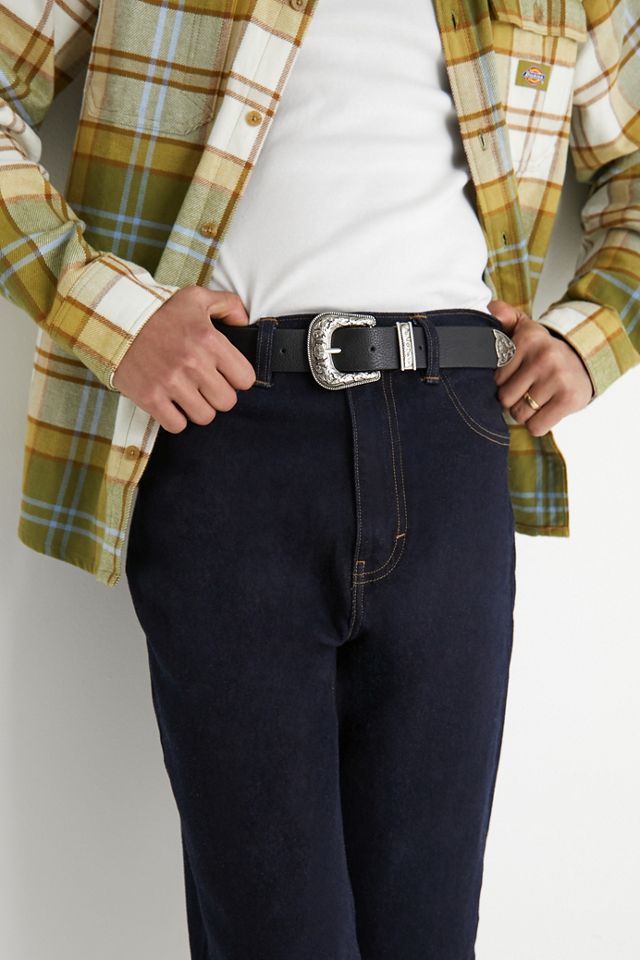 Black Leather Western Belt #2