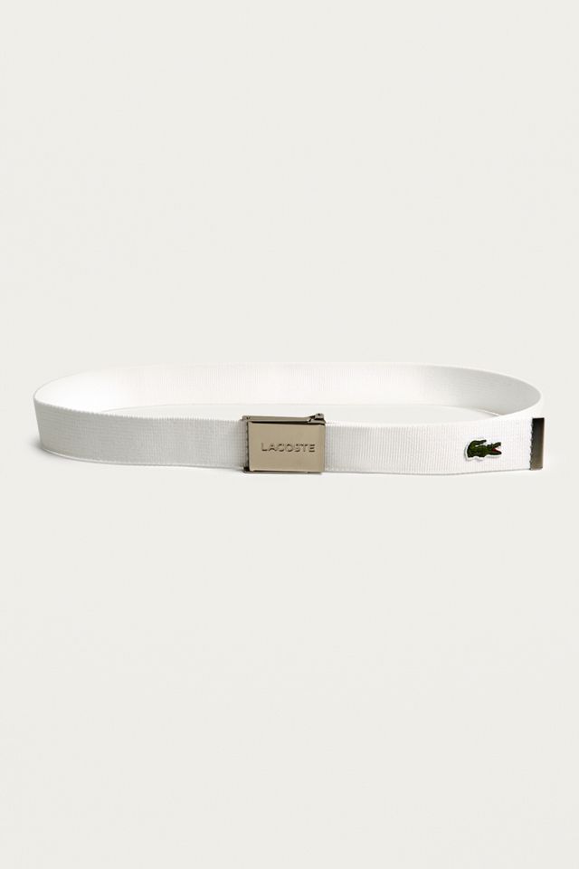 Lacoste Croc Logo White Belt #2