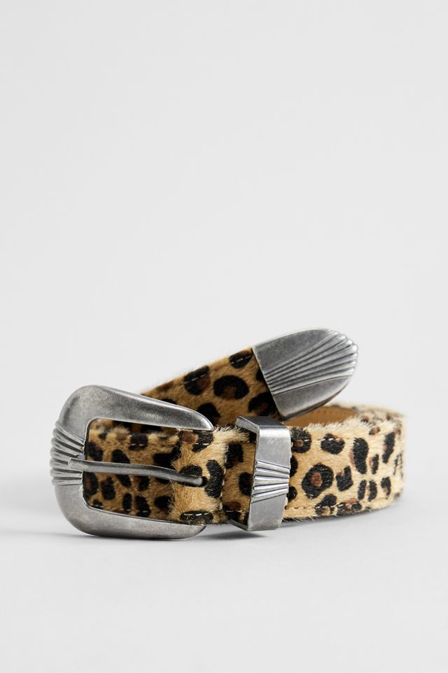 Ceinture à boucle à imprimé léopard UO #1
