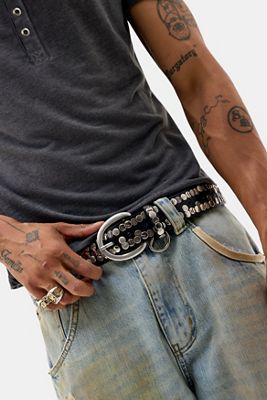 UO Grunge Studded Faux Leather Belt