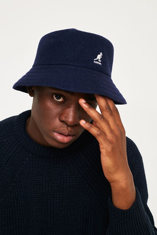 Kangol Wool Lahinch Navy Bucket Hat | Urban Outfitters UK
