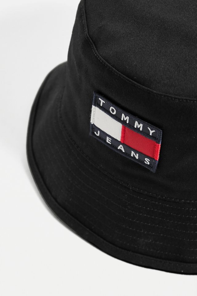 Tommy Jeans Black Reversible Bucket Hat | Urban Outfitters UK