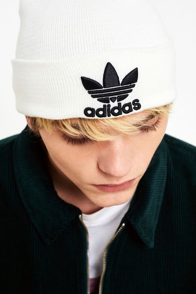 adidas - Bonnet blanc à logo trèfle