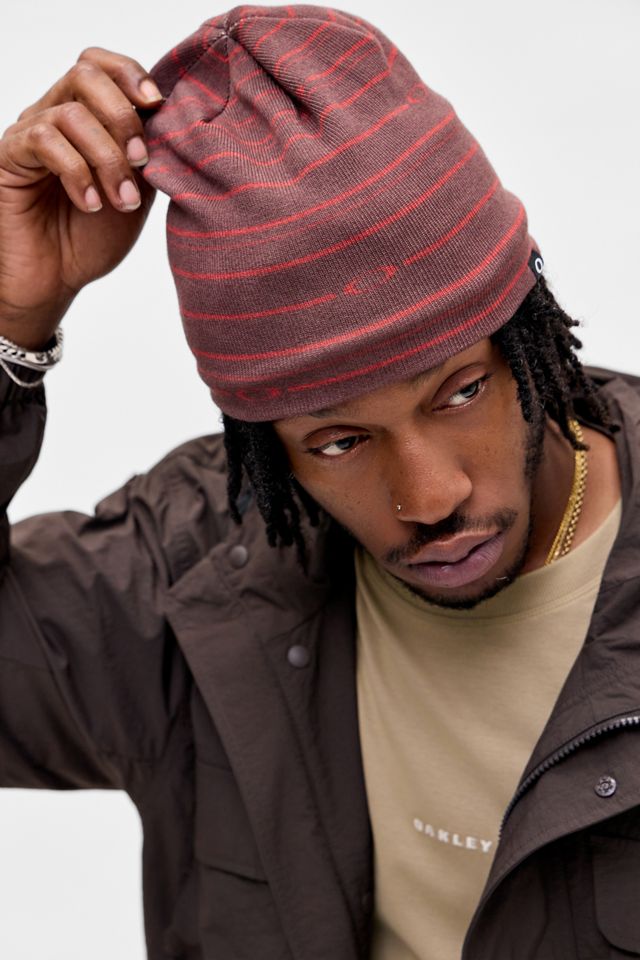 Oakley UO Exclusive Brown & Red Stripe Beanie #2