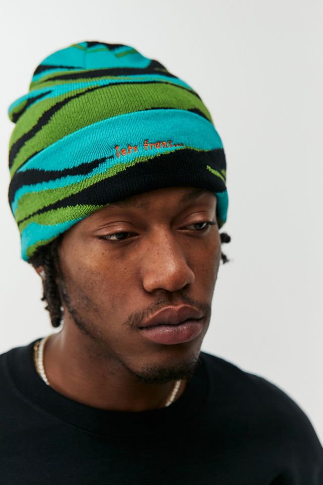 iets Green Camo Print Beanie Urban Outfitters UK