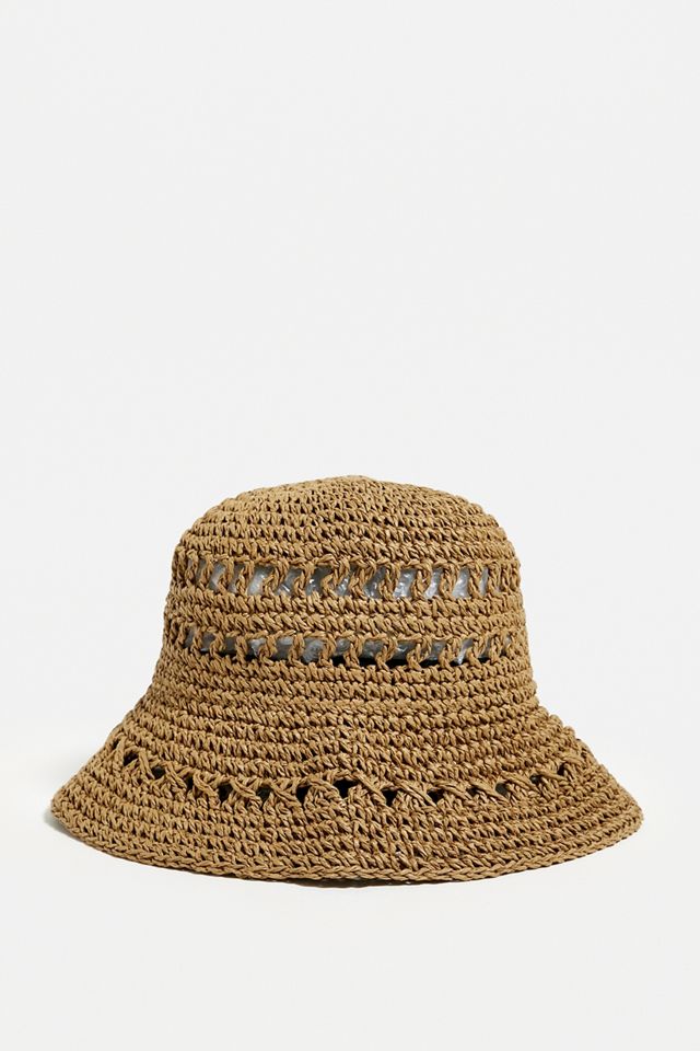 UO Brown Straw Bucket Hat #2