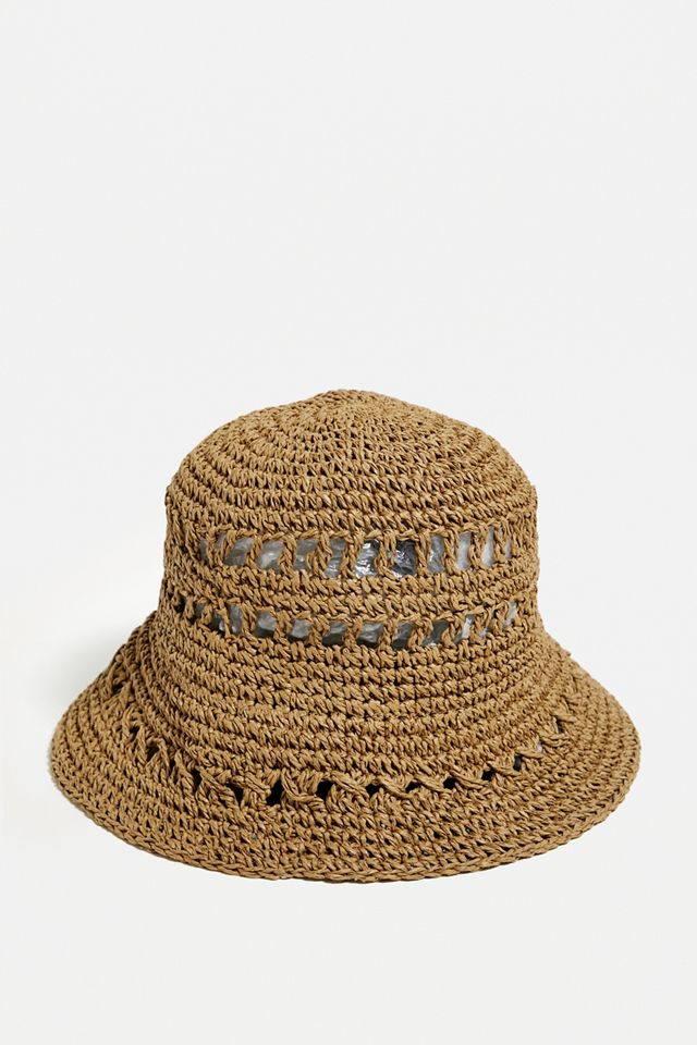 UO Brown Straw Bucket Hat #3