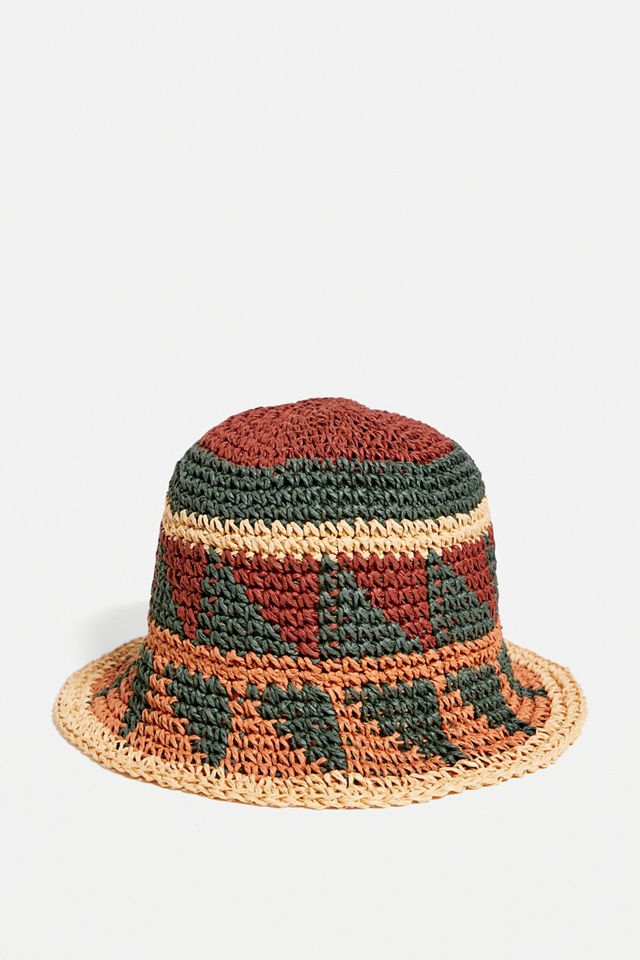 UO Striped Straw Bucket Hat #3
