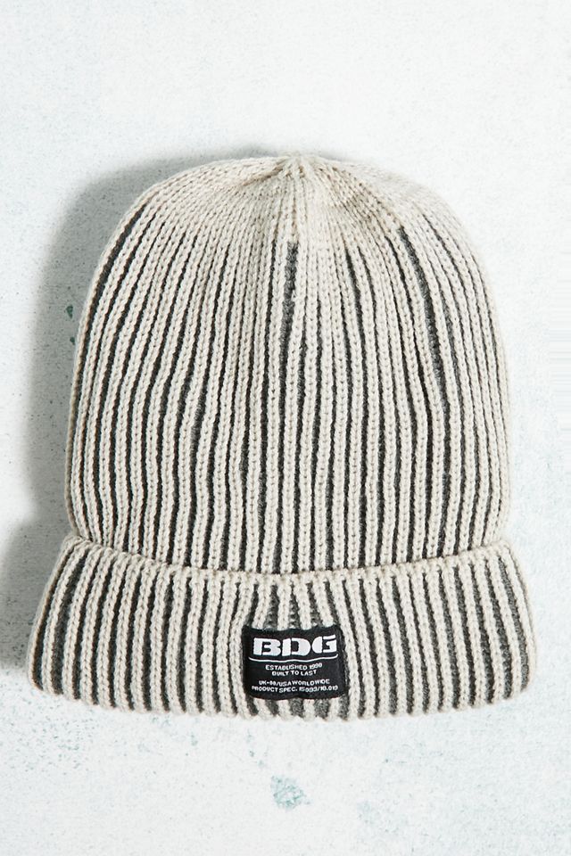 BDG Grey Ribbed Knit Beanie Urban Outfitters UK