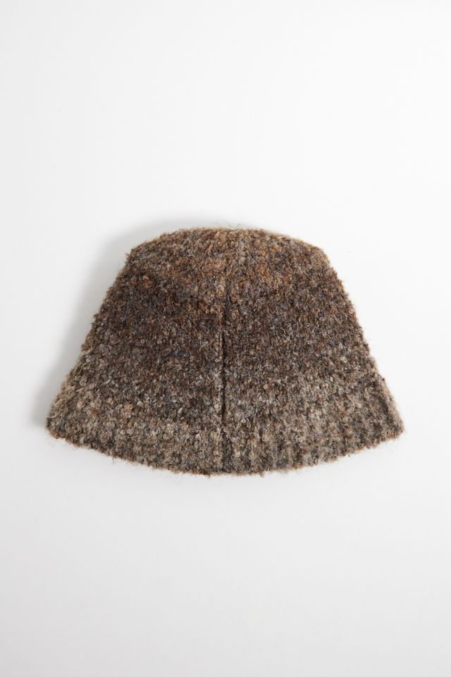 UO Brown Textured Wool Bucket Hat #3
