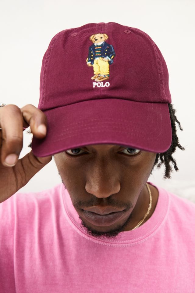 Polo Ralph Lauren Wine Polo Bear Baseball Cap | Urban Outfitters UK