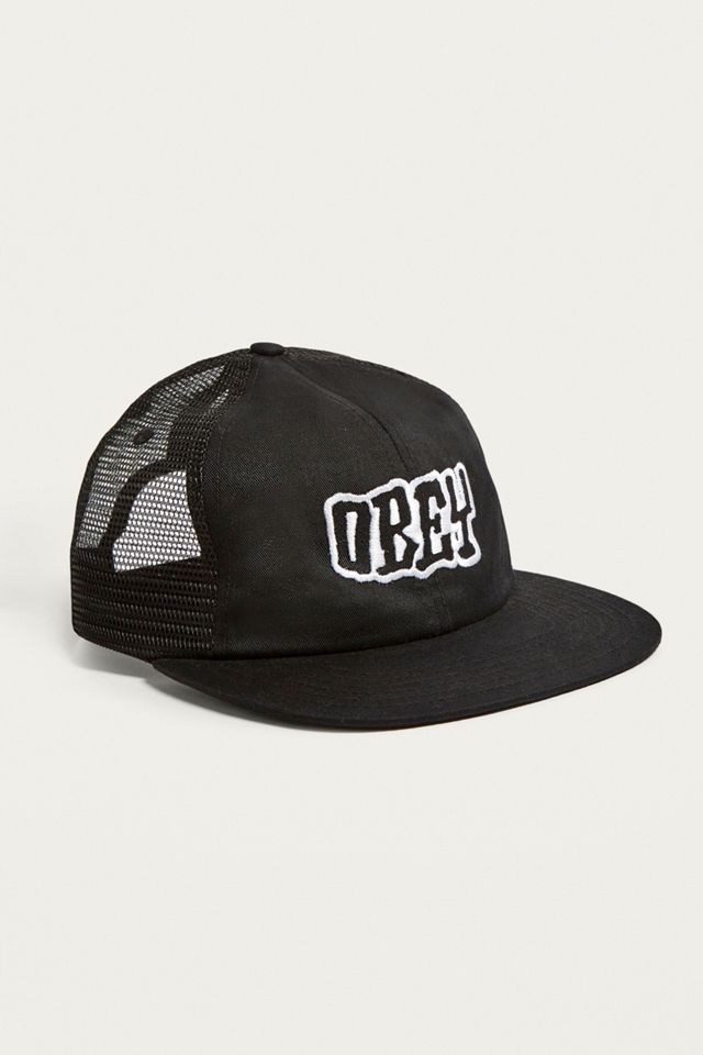 OBEY Runnin Black Trucker Cap #1