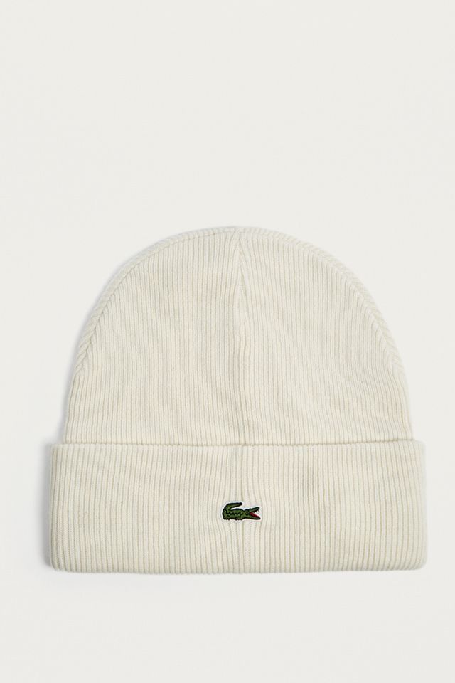 Lacoste - Bonnet à inscription LIVE crème #1