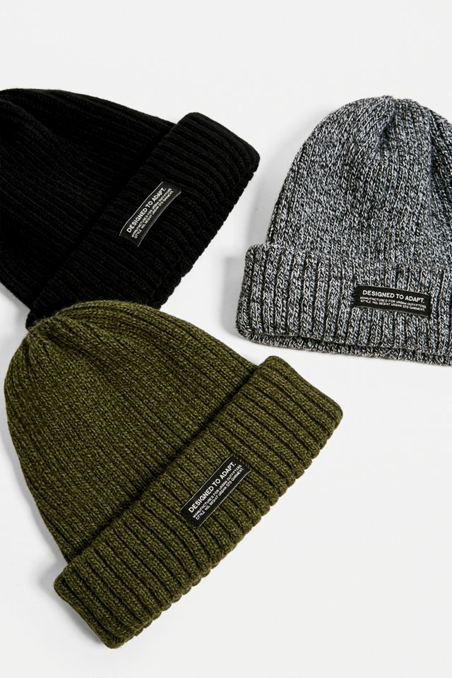 UO Salt and Pepper Ribbed Beanie #2