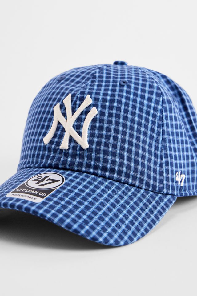 '47 Brand UO Exclusive Blue Check NY Yankees Baseball Cap #1