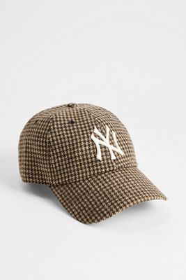 Casquette Clean Up NY Yankees pied-de-poule marron exclusive UO '47 Brand