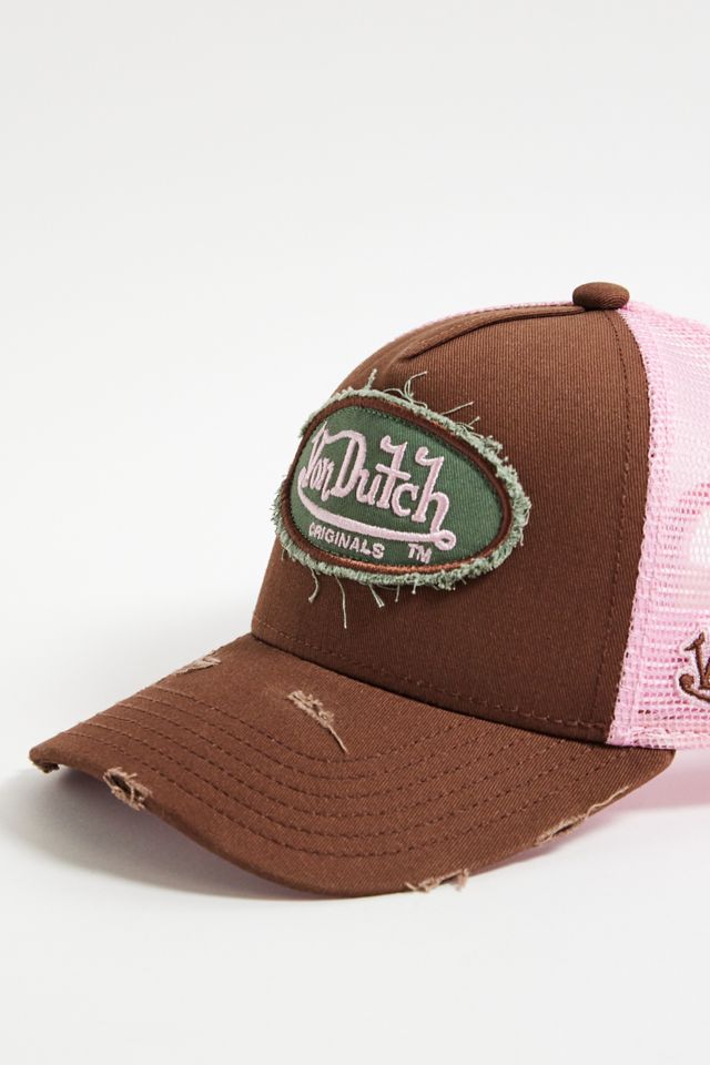 Von Dutch UO Exclusive Brown & Pink Trucker Cap #1
