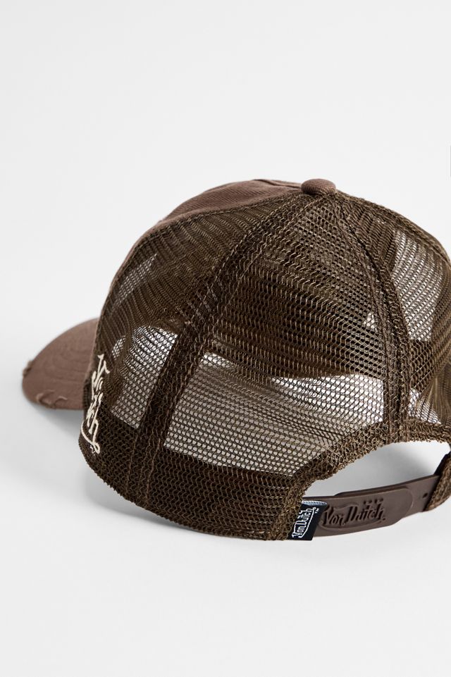 Von Dutch UO Exclusive Brown Herringbone Trucker Cap #1
