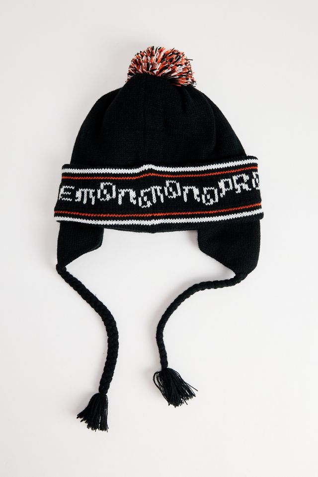 No Problemo Black & Red Rugged Trapper Beanie #2