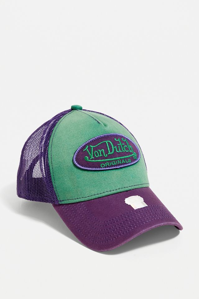 Von Dutch - Casquette Trucker vert et violet #1