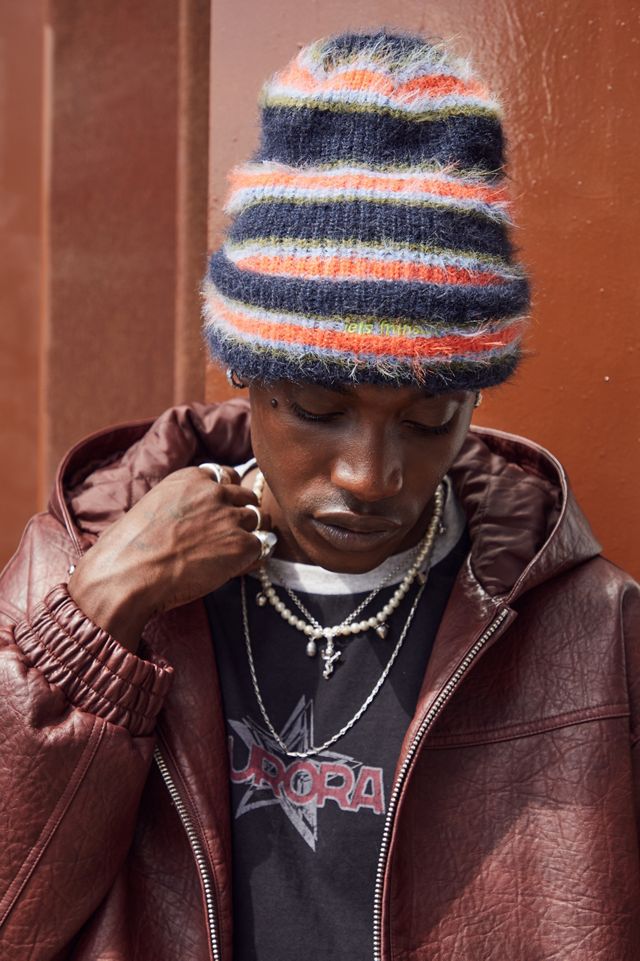iets frans... Orange Stripe Eyelash Knit Beanie | Urban  display picture 2
