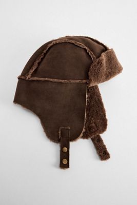 UO Brown Faux Suede Trapper Hat