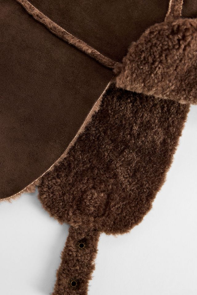 UO Brown Faux Suede Trapper Hat #1
