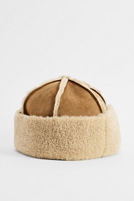 Cappello Docker in Finta Pelle Scamosciata Color Cammello UO