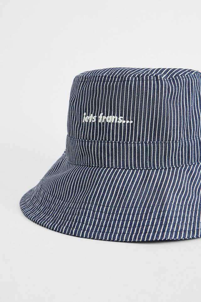 Cappello a secchiello a righe blu marino iets frans... #1