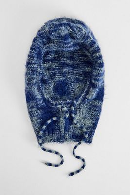 UO Blue Fluffy Twist Hood