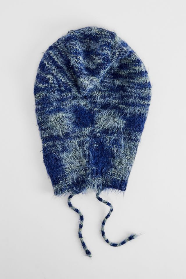 UO Blue Fluffy Twist Hood #2