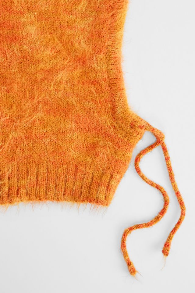 UO Orange Fluffy Twist Hood #1