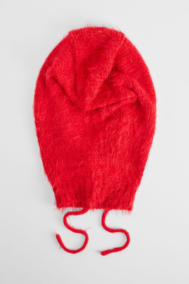 UO Red Fluffy Hood #2