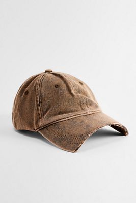 Cappellino con visiera a metà stampa leopardata lavata UO