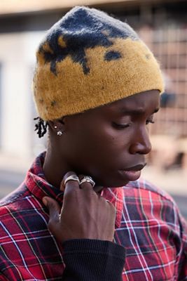 Gramicci Mohair Yellow Splatter Beanie